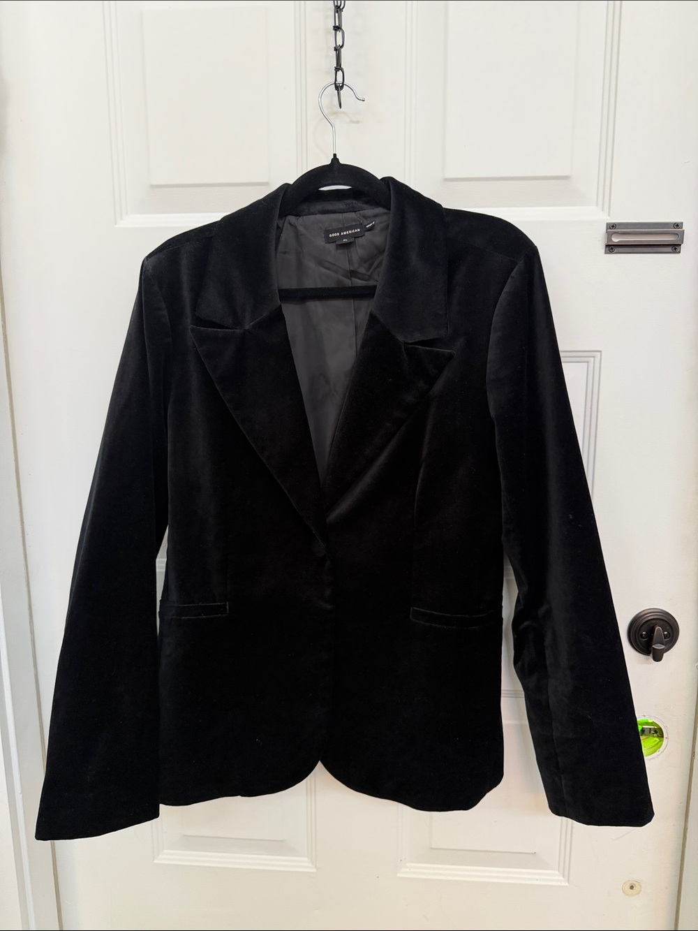 Good America Black Velvet Blazer Jacket